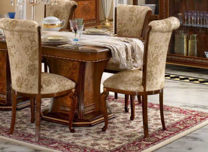 Stuhl Holz Braun Italienische Möbel Polster Wohnzimmer Lehn Stühle Luxus Sessel